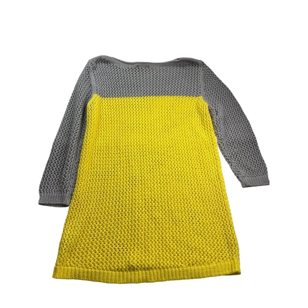 Apt 9 Open Knit Color Block Sweater Size M Grey Y… - image 4